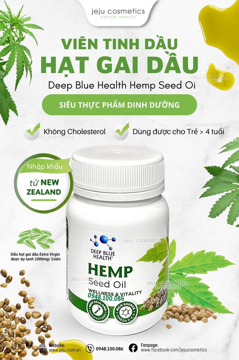 Viên Tinh Dầu Hạt Gai Dầu Deep Blue Health Hemp Seed Oil (30 viên/ 60 viên)