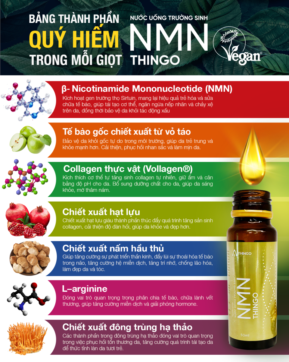 NƯỚC UỐNG NMN THINGO ( 100% chính hãng ) (hộp 10 chai)