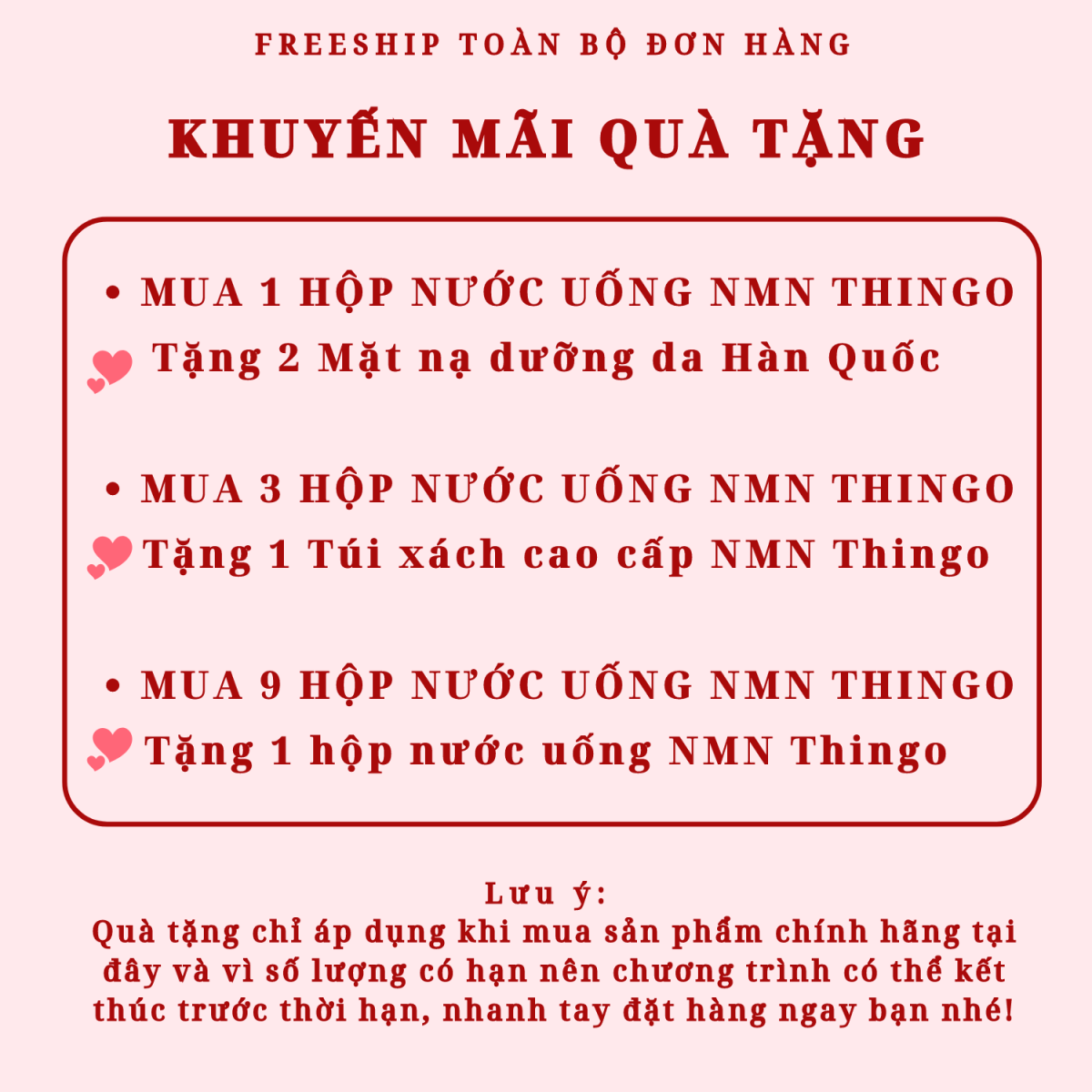 NƯỚC UỐNG NMN THINGO ( 100% chính hãng ) (hộp 10 chai)