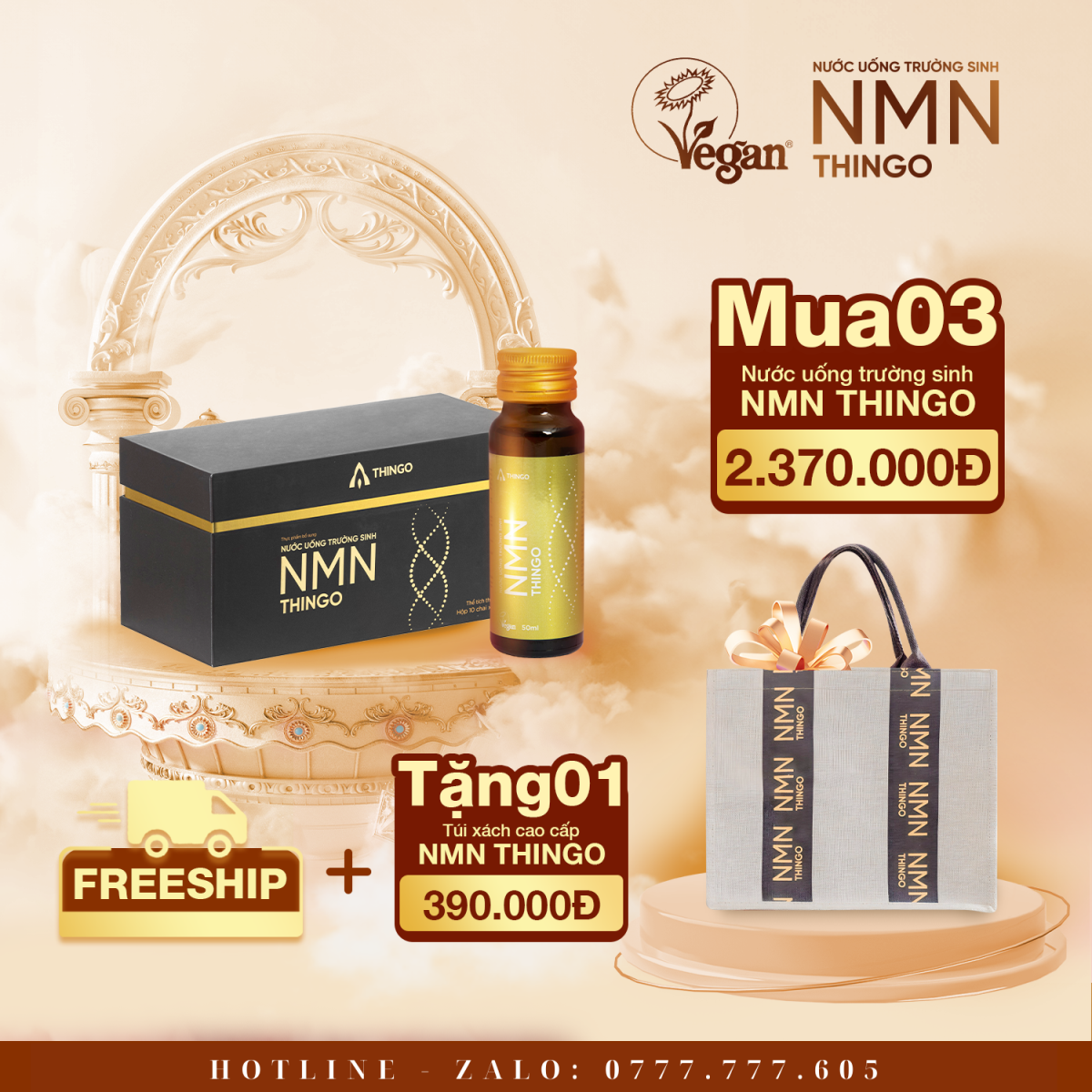 NƯỚC UỐNG NMN THINGO ( 100% chính hãng ) (hộp 10 chai)