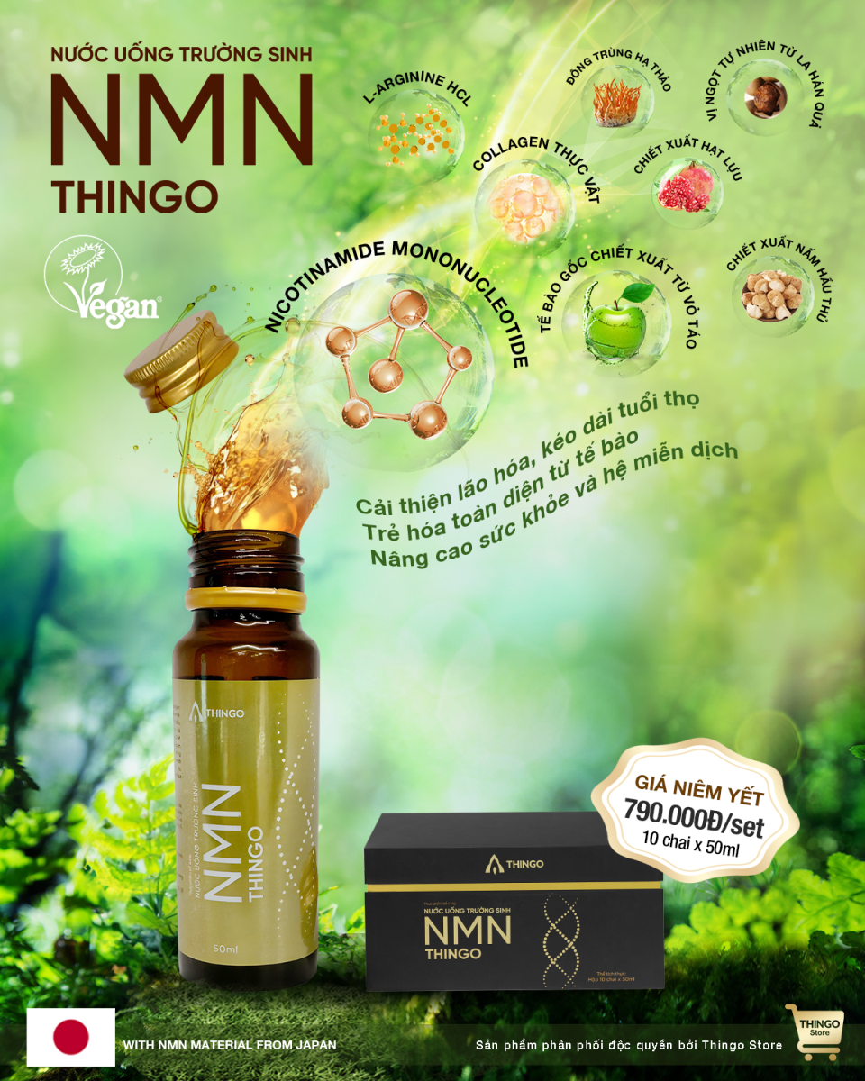 NƯỚC UỐNG NMN THINGO ( 100% chính hãng ) (hộp 10 chai)